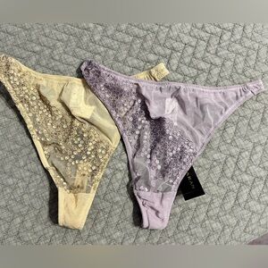 DKNY Lavender and Beige Thongs